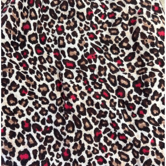 laSenza Pajamas Womens Leopard Print Button Up Lg Black White Pink Lace Trim - Picture 3 of 13